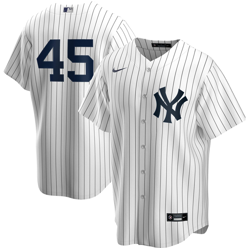 2020 MLB Men New York Yankees #45 Gerrit Cole Nike White Home 2020 Replica Player Name Jersey 1->women mlb jersey->Women Jersey